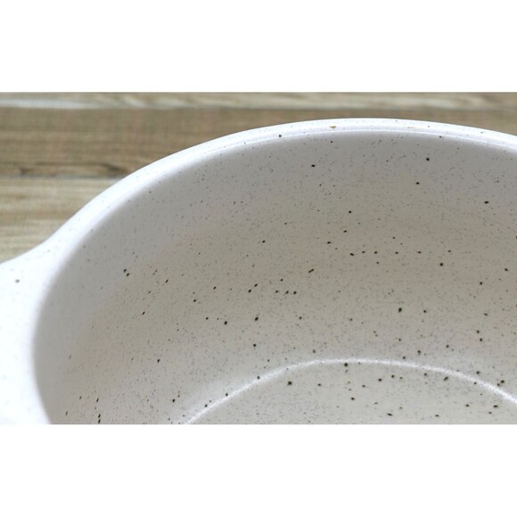 World Market Spotted Mushroom Lidded Soup Crock Gold Yellow Speckled Stoneware - Picture 11 of 14